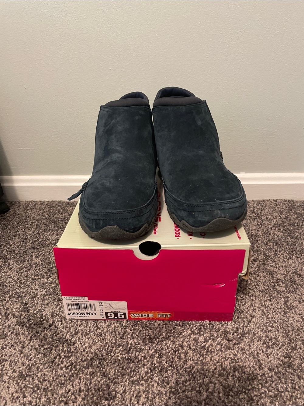 Skechers Women's Navy Slip-On low cut boots